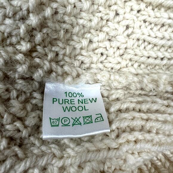 Carraig Donn Sweater Hand Knit Ireland Cable Knit Zip Cardigan Wool Women's XL - Picture 11 of 12